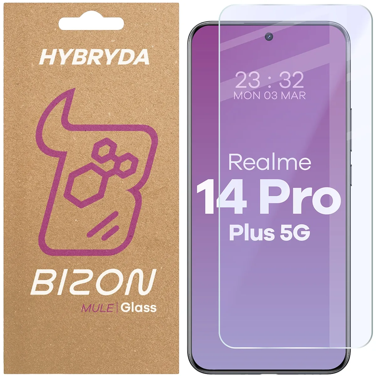 Szkło hybrydowe na ekran Bizon Hybrid Mule do Realme 14 Pro Plus 5G
